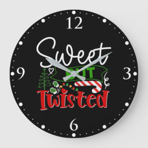 Grande Horloge Ronde Canne à Sucre de Noël Drôle mais Tordu