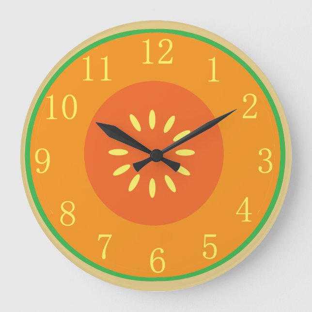 Grande Horloge Ronde Cantalope Cantalope Cantalope Mélon Cartoon Art (Recto)