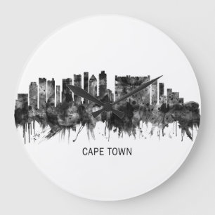 Grande Horloge Ronde Cap Afrique du Sud Skyline BW