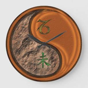 Grande Horloge Ronde Capricorne & Chèvre de Bois