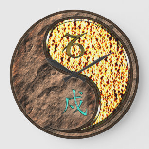Grande Horloge Ronde Capricorne & Chien de Feu
