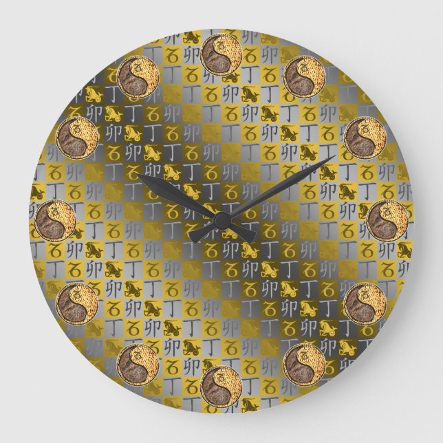 Grande Horloge Ronde Capricorne & Lapin de Feu (Recto)