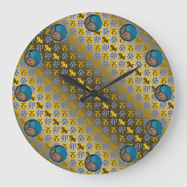 Grande Horloge Ronde Capricorne & Lapin d'Eau (Recto)