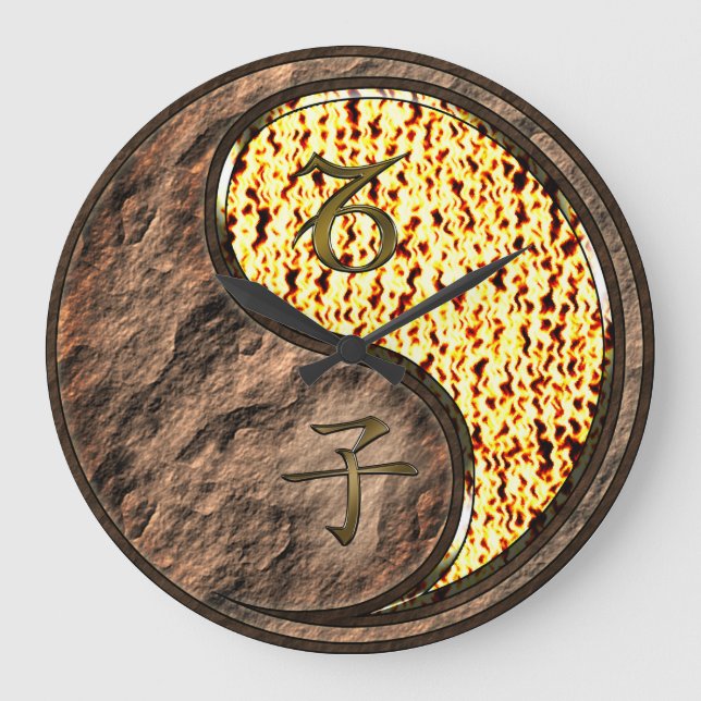 Grande Horloge Ronde Capricorne & Rat de feu (Recto)