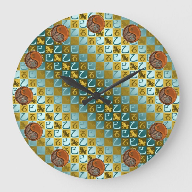 Grande Horloge Ronde Capricorne & Serpent de Bois (Recto)