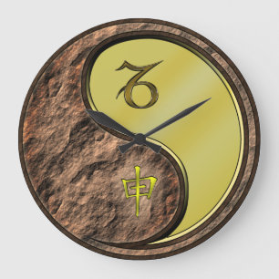 Grande Horloge Ronde Capricorne & Singe de Métal