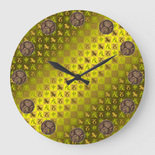 Grande Horloge Ronde Capricorne & Singe de Terre