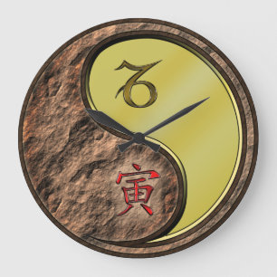 Grande Horloge Ronde Capricorne & Tigre de Métal