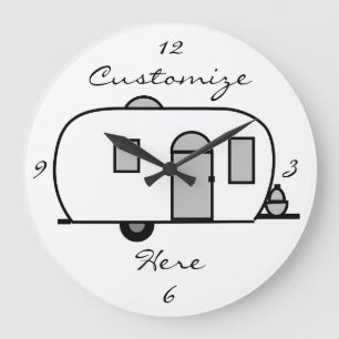Grande Horloge Ronde Caravane arrondie par remorque classique vintage
