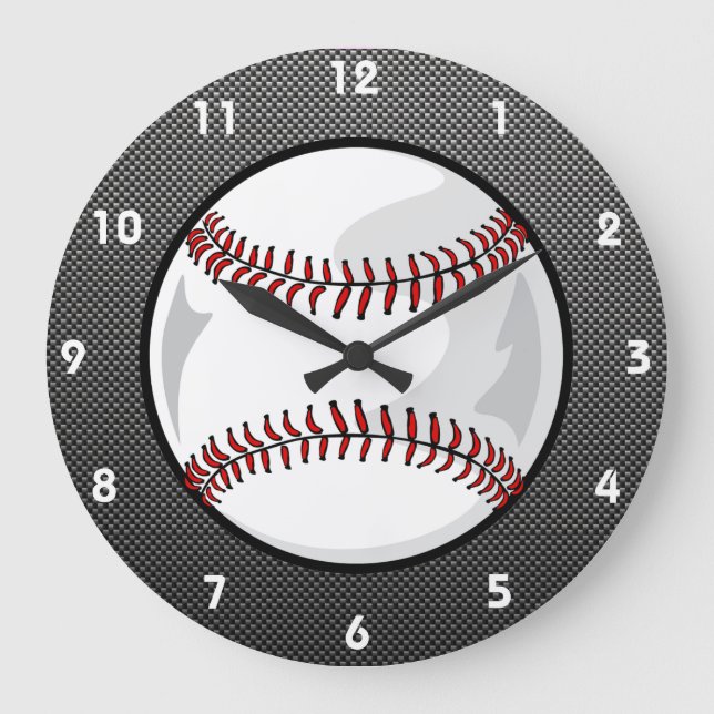 Grande Horloge Ronde Carbone fibre look Baseball (Recto)
