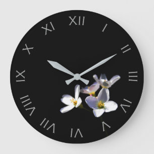 Grande Horloge Ronde Cardamine Pratensis Fleurs Gris Romain Num wcnm