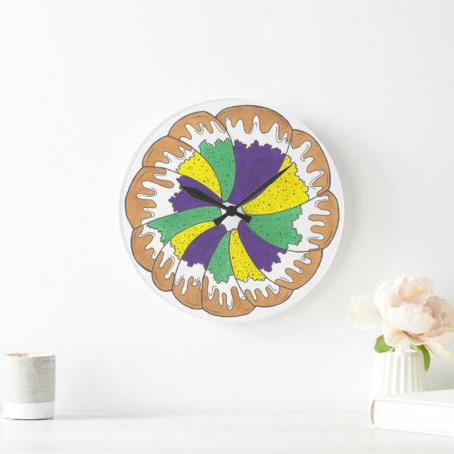 Grande Horloge Ronde Carnaval King Cake New Orleans NOLA Mardi Gras (Maison)