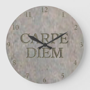 Grande Horloge Ronde Carpe Diem Stone wall clock