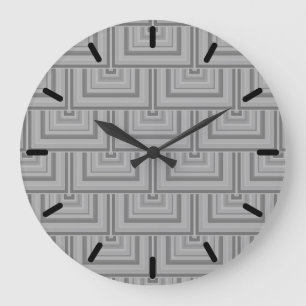 Grande Horloge Ronde Carré gris
