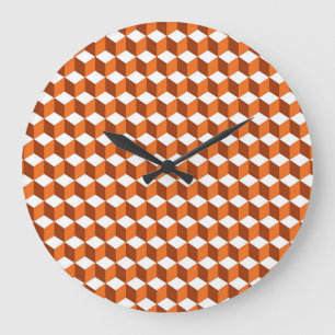 Grande Horloge Ronde Carré orange : Arrière - plan Vintage Abstrait