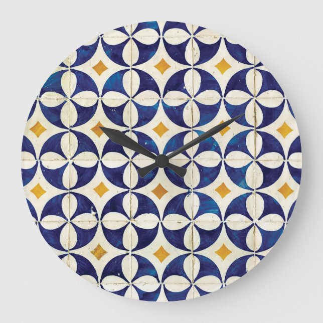 Grande Horloge Ronde Carreaux portugais - Azulejo Motif Design (Recto)