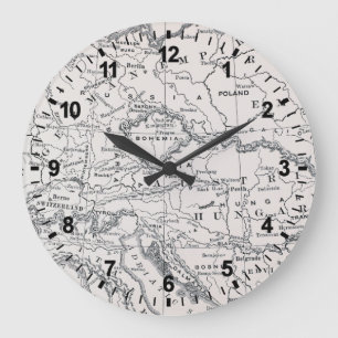 GRANDE HORLOGE RONDE CARTE : ALLEMAGNE ET AUTRICHE