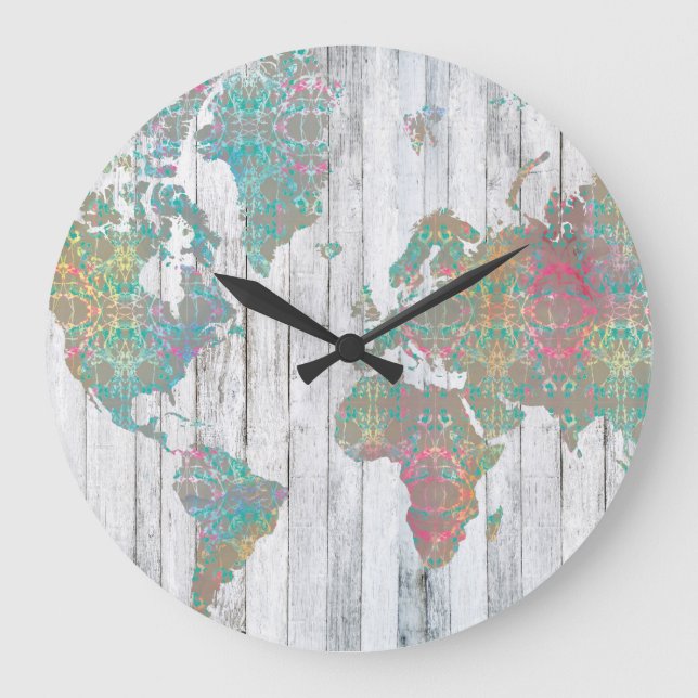 Grande Horloge Ronde Carte Boho II (Recto)