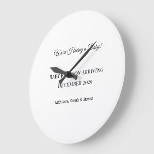 Grande Horloge Ronde Carte de déclaration personnalisée pour bébé