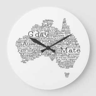 Grande Horloge Ronde Carte de l'argot australien
