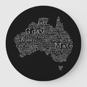 Grande Horloge Ronde Carte de l'argot australien