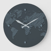 Carte du monde Abstrait gris foncé unique