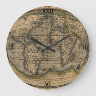 Grande Horloge Ronde Carte du monde d'Ortelius