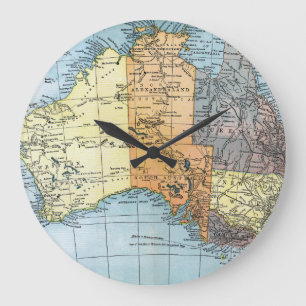 Grande Horloge Ronde CARTE : L'AUSTRALIE, c1890