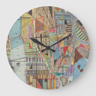 Grande Horloge Ronde Carte moderne de New York I