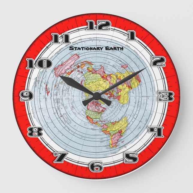 Grande Horloge Ronde Carte stationnaire de Gleasons de la terre plate (Recto)