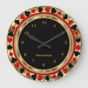 Grande Horloge Ronde Cartes de jeu de poker
