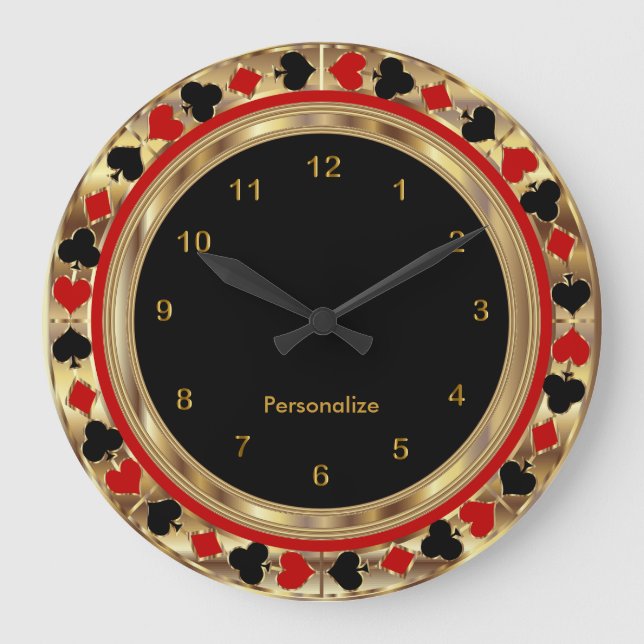 Grande Horloge Ronde Cartes de jeu de poker (Recto)
