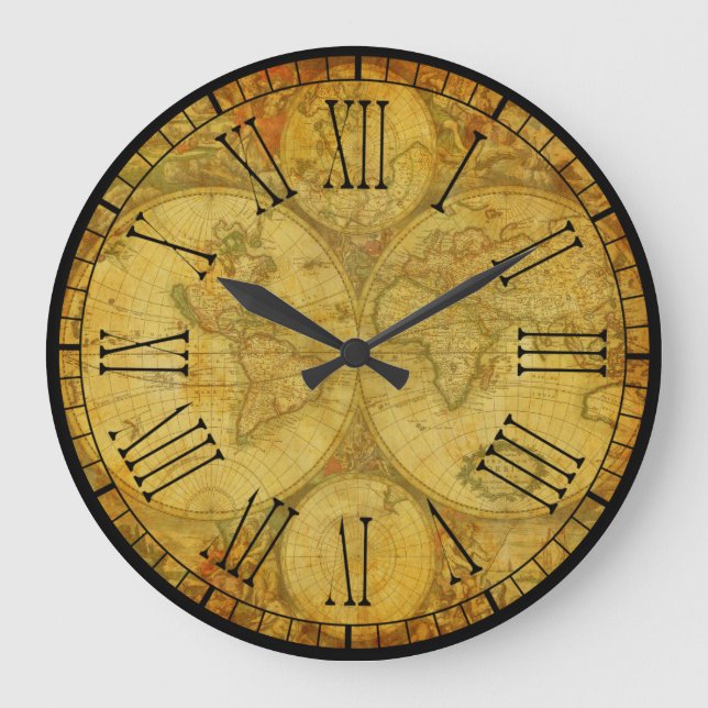 Grande Horloge Ronde Cartes rustiques et magnifiques de l'ancien monde  (Recto)