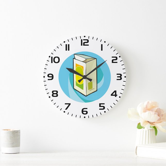 Grande Horloge Ronde Carton de jus coloré minimaliste moderne (Créateur téléchargé)