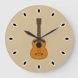Grande Horloge Ronde Carton simple de guitare acoustique