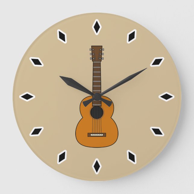 Grande Horloge Ronde Carton simple de guitare acoustique (Recto)