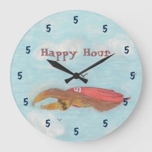 Grande Horloge Ronde Cartoon Supersloth Clock