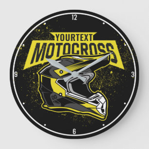 Grande Horloge Ronde Casque de course de motocross motocross personnali