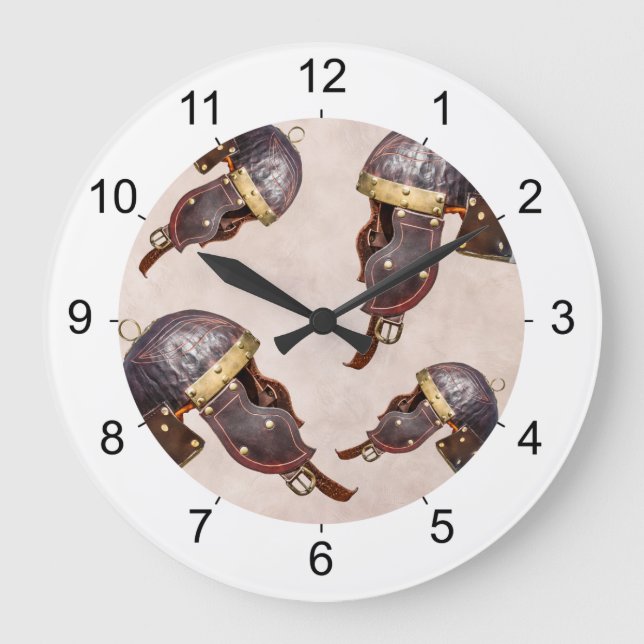 Grande Horloge Ronde Casque militaire romain antique (Recto)