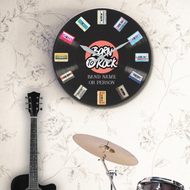 Grande Horloge Ronde Cassette et vinyle (Créateur téléchargé)