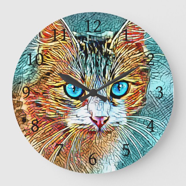 Grande Horloge Ronde Cat 685 Turquoise Orange (Recto)