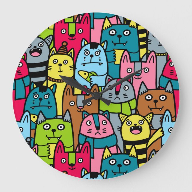 Grande Horloge Ronde Cat et kitten (Recto)
