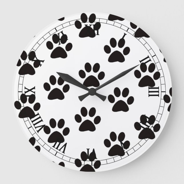 Grande Horloge Ronde Cat Paw Prince Roman Numeral Clock (Recto)