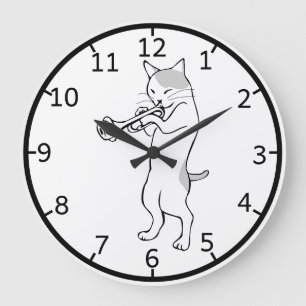 Grande Horloge Ronde Cat Wall Clock