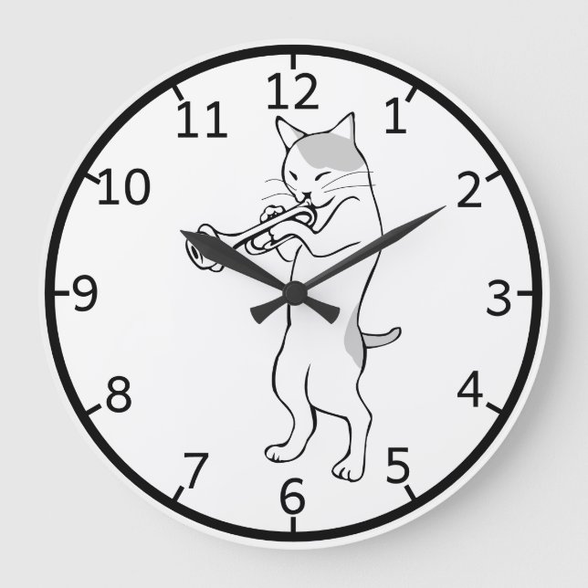 Grande Horloge Ronde Cat Wall Clock (Recto)