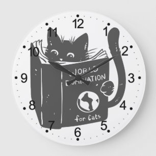 Grande Horloge Ronde Cat world domination for cats - choose back color