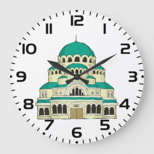 Grande Horloge Ronde Cathédrale à dôme sarcelle d'architecture byzantin