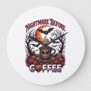 Grande Horloge Ronde Cauchemar avant la tasse de crâne de Halloween de