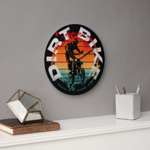 Grande Horloge Ronde Cavalier de motocross en moto tout-terrain