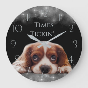 Grande Horloge Ronde Cavalier King Charles Spaniel Personnaliser